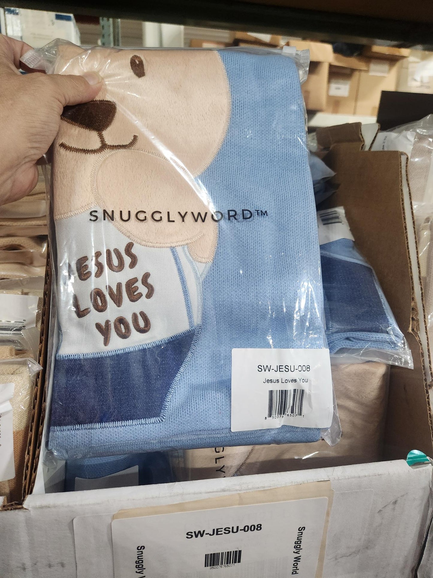 Jesus Loves You Knit Baby Blanket - 100% Cotton