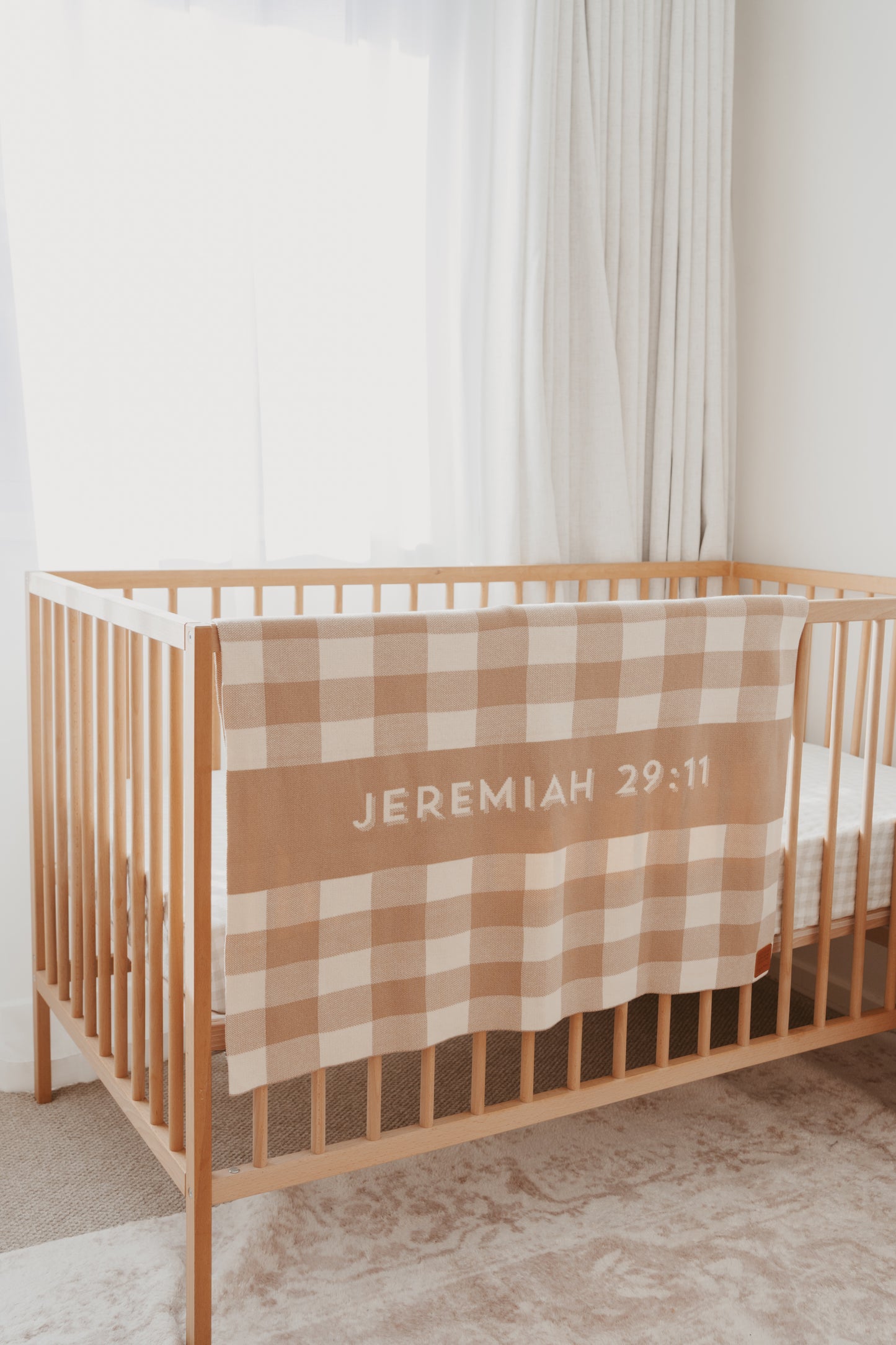 Jeremiah 29:11 Knit Baby Blanket 100% Cotton
