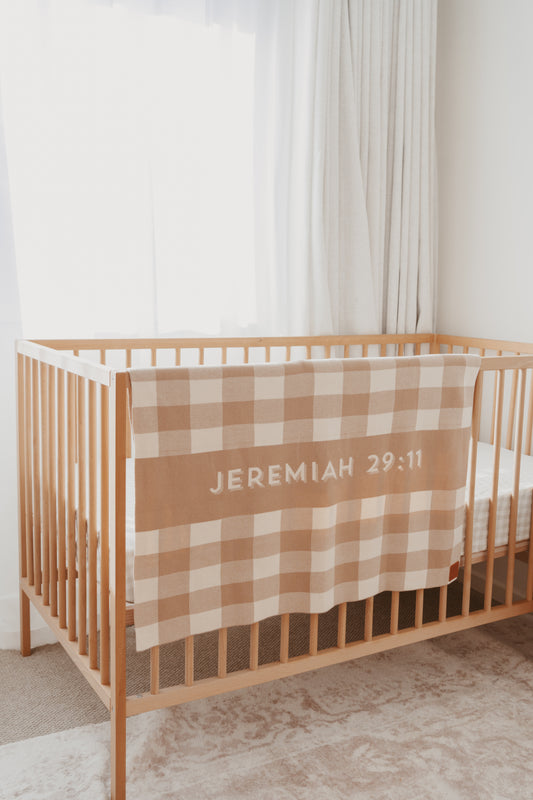 Jeremiah 29:11 Knit Baby Blanket 100% Cotton