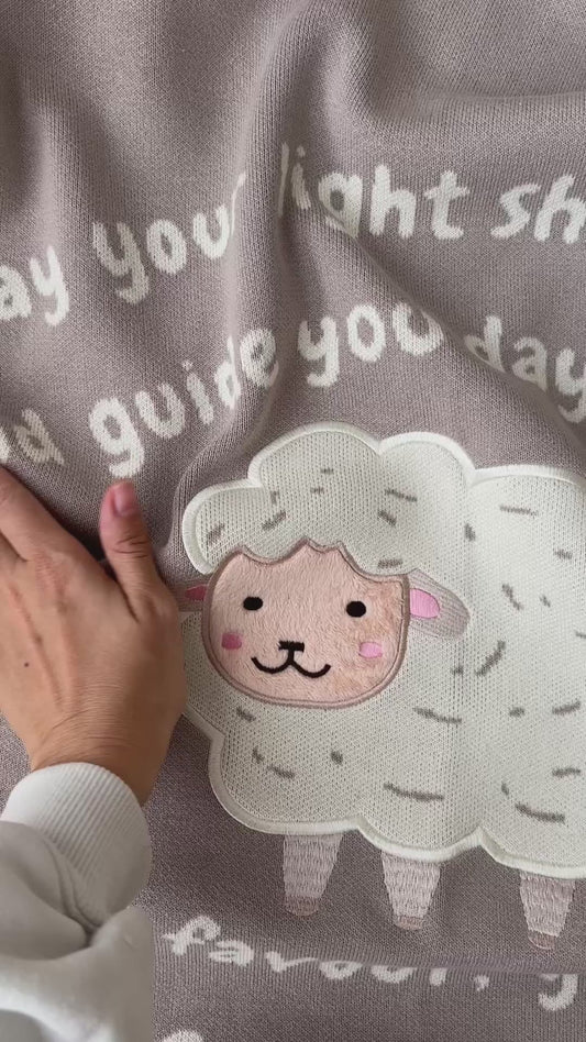 Inspirational Poem Knit Baby Blanket 100% Cotton